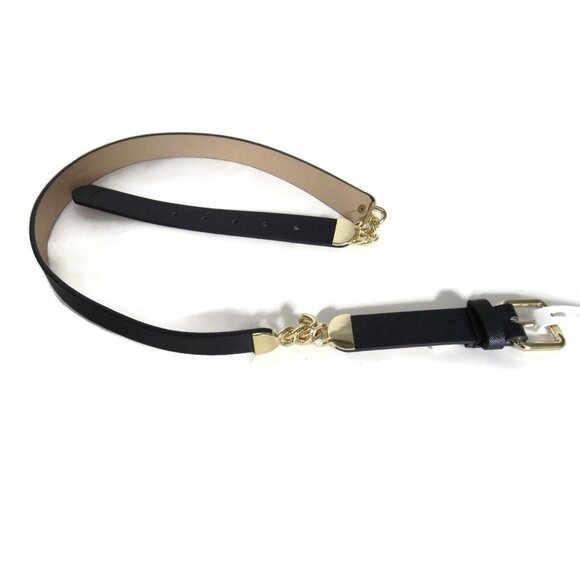Nautica Women's Accessories Chain Accent Belt Black Size X-Large New - Picture 2 of 7